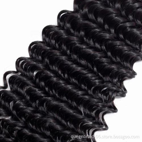 Brazilian Deep Wave Human Hair Bundles 100% Unprocessed Virgin Brazilian Human Hair Weave Extensions